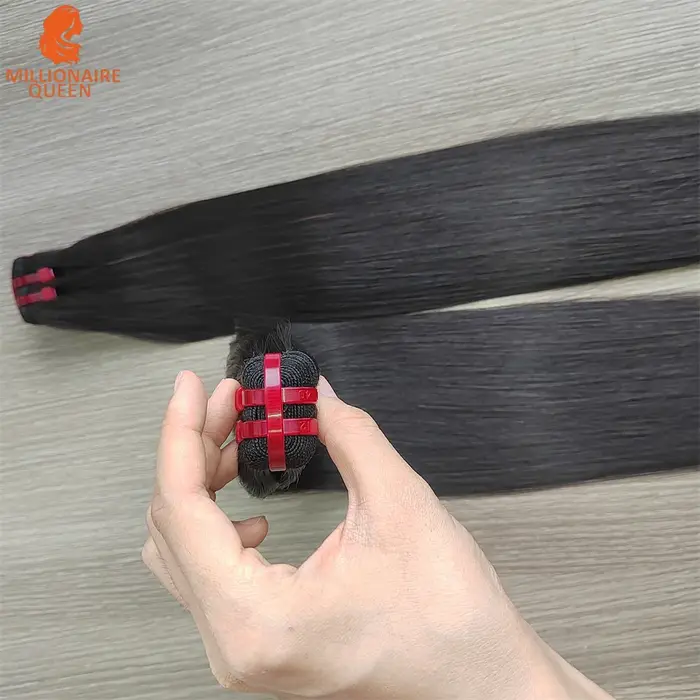 20A Super Double dessiné vierge droite tissage paquets cheveux humains crus vietnamien non transform