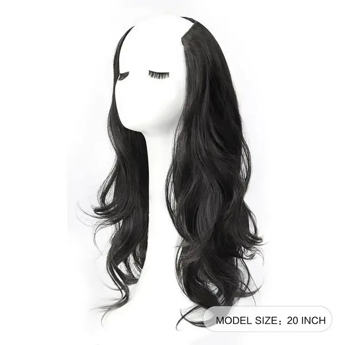 Extension de cheveux synthétiques longs et bouclés de 20 pouces