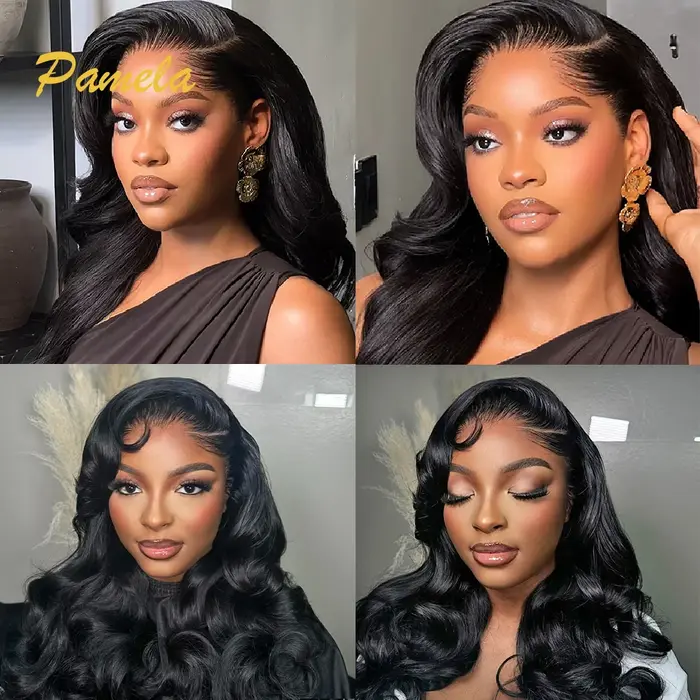 Perruque Lagos Hairline 13x4 Invisible Lace Frontal, Densité 250, Cheveux Humains Ondulés Profonds,