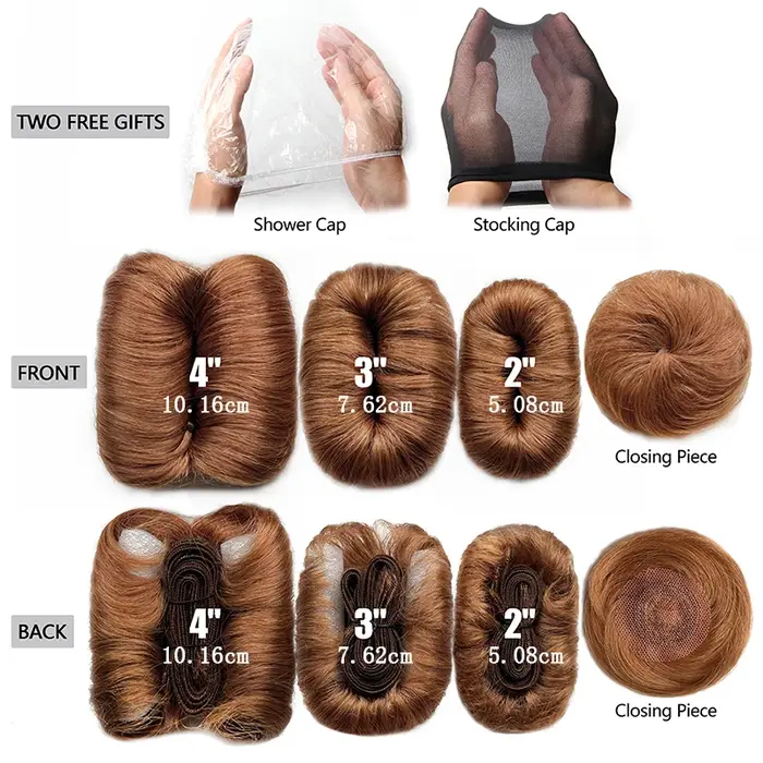 Tissage en lot brésilien naturel bouclé avec Closure circulaire