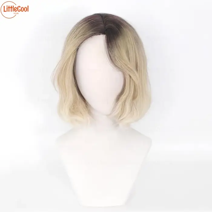 Gwen Stacy Cosplay perruque teinture teint blond rose dégradé