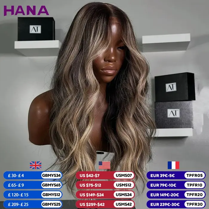 Perruque à cordon de serrage 13x4 13x6 Lace Frontal Wig Body Wave Highlight Blonde Black Colored PrePlucked 5x5