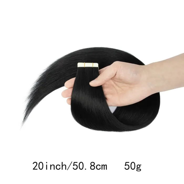 Extensions de cheveux synthétiques blondes à bandes adhésives, extensions de cheveux à bandes adhésives sans couture, 4x0,8 cm, bandes adhésives en PU, 20 pièces