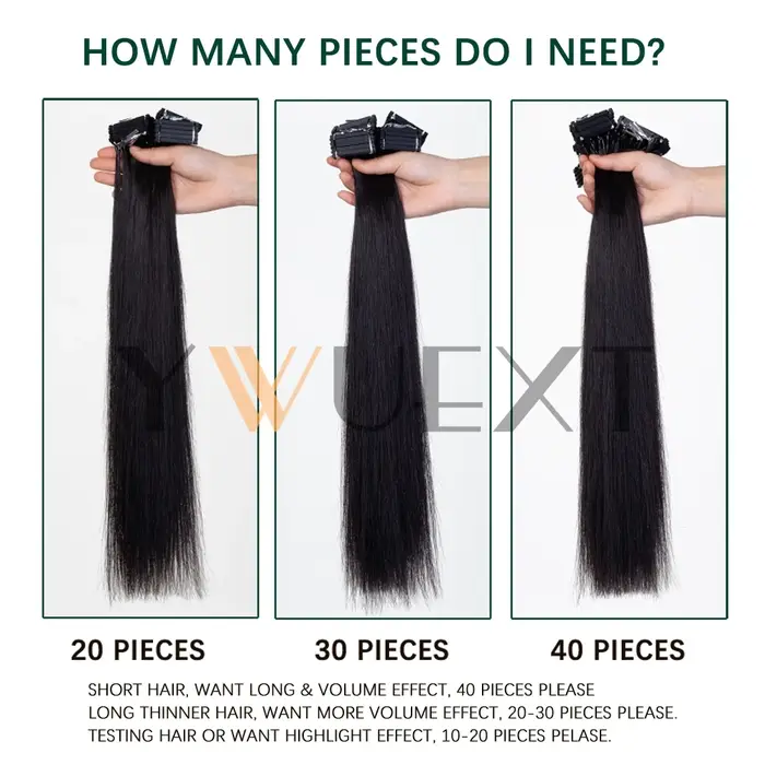 Extensions de cheveux humains 6D-2