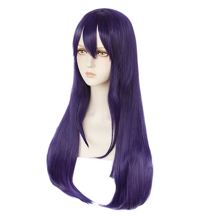 DDLC-Doki Doki Club Yuri Cosplay Perruque Violette, Long Degré de Chaleur, Cheveux Synthétiques, ixPy Play Perruques + Bonnet de Perruque