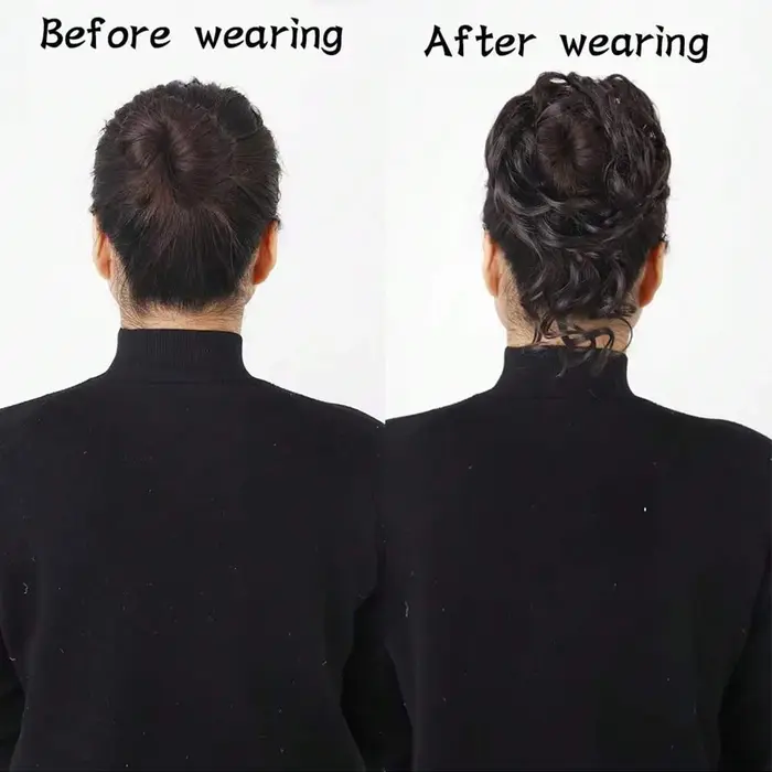 Extensions de queue de cheval synthétiques bouclées et volumineuses avec pince à griffes, postiche chignon désordonné pour usage quotidien