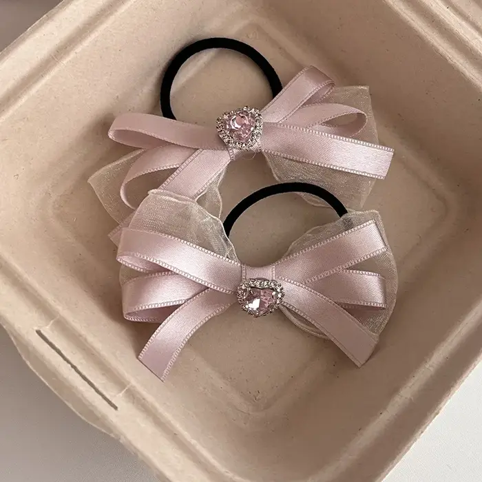 Pince à cheveux pour femmes, ruban rose, nœud papillon, ensemble de pinces à cheveux pour filles, fr