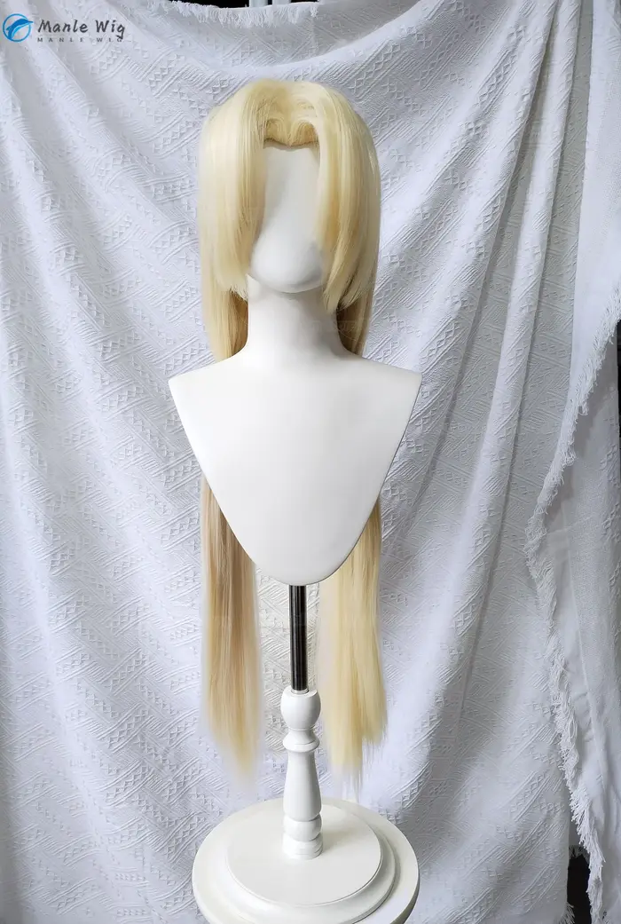 Anime Tsunade Cosplay perruque 100 cm longue droite Blonde style