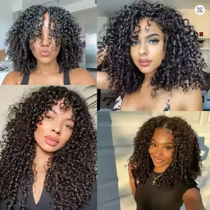 Extensions de cheveux humains bouclés crépus au crochet, tresses invisibles sans nœuds, pré-séparées