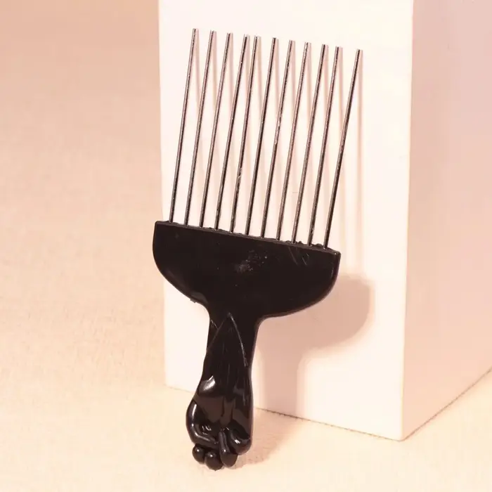 Ensemble de peignes à friser africains avec peigne à aiguilles en acier et peigne à friser africain,