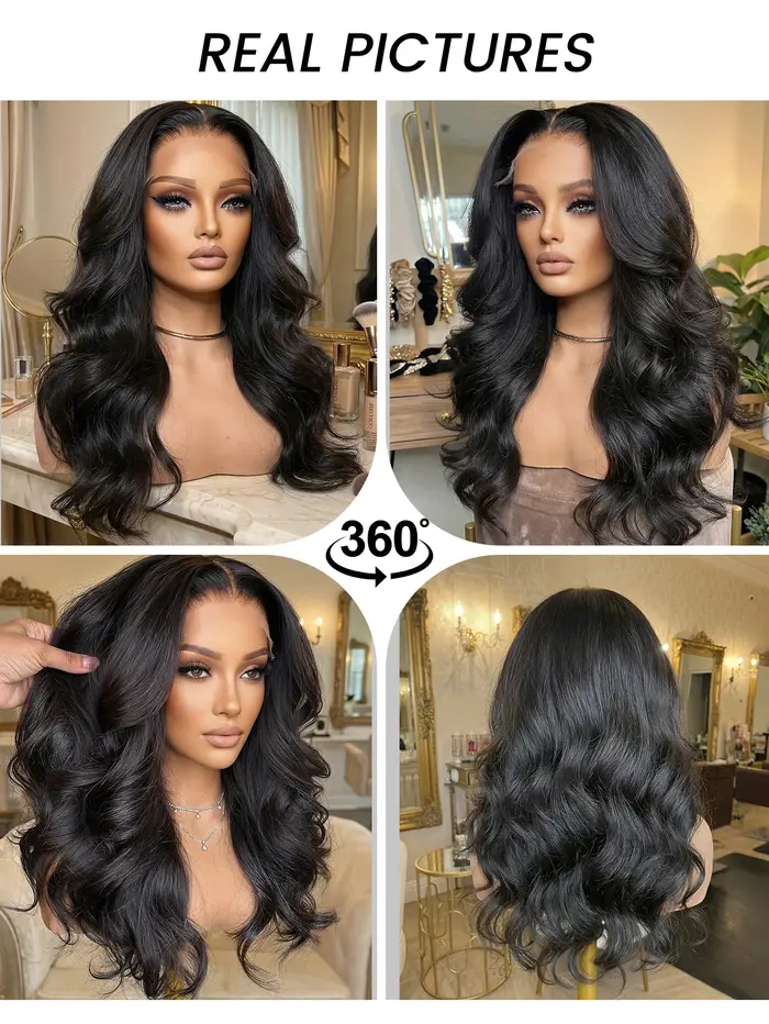 Perruque Lace Front en Cheveux Humains Mélangés et Synthétiques