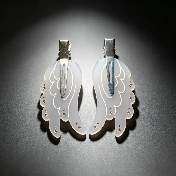 Épingles à cheveux latérales élégantes en forme d'ailes d'ange