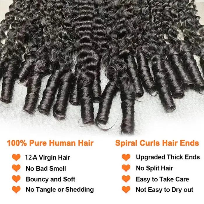 Extension de cheveux humains au Crochet bouclés profond de 3ème génération avec extrémité coily tresses Boho