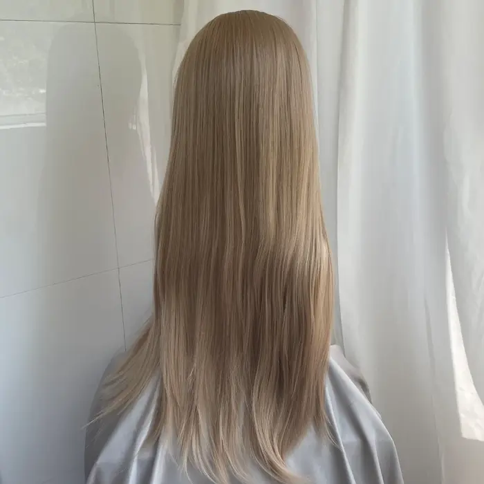 Perruque Lace Front Wig synthétique Blonde miel 13x4, 26 pouces, perruques longues et lisses sans colle, résistantes à la chaleur, partie libre pour femmes
