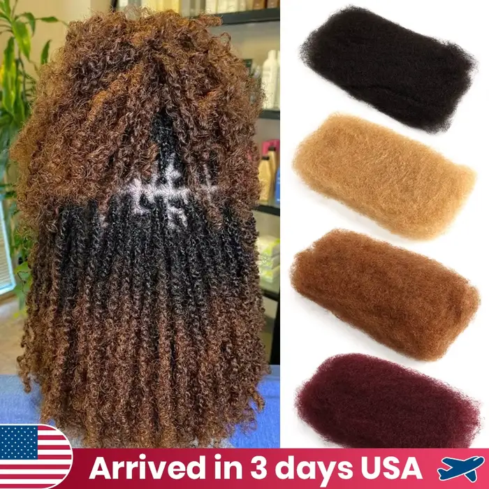 22 pouces brun blond QVR Afro crépus cheveux en vrac sans attachement Afro bouclés en vrac cheveux h