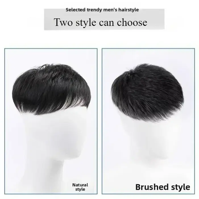 Toupet de cheveux humains légers et respirants pour hommes, postiche naturelle, bloc de réparation s