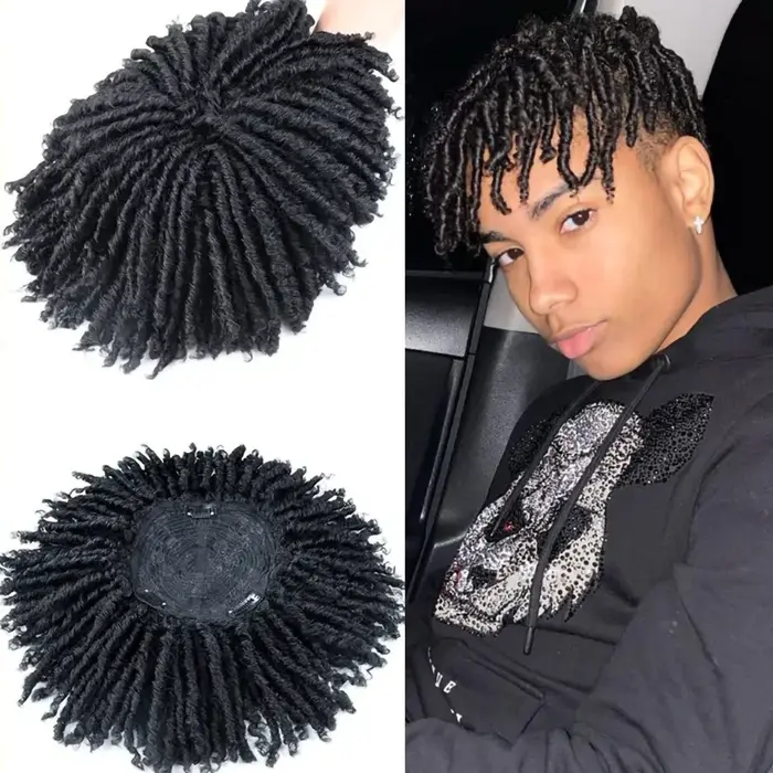 Perruque synthétique bouclée et crépue pour hommes et femmes