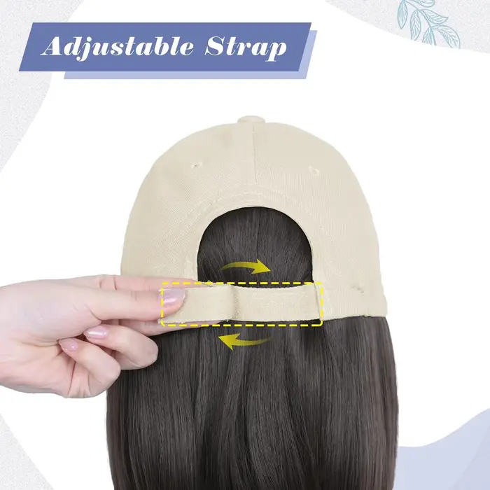 Casquette de baseball avec extensions de cheveux pour femmes