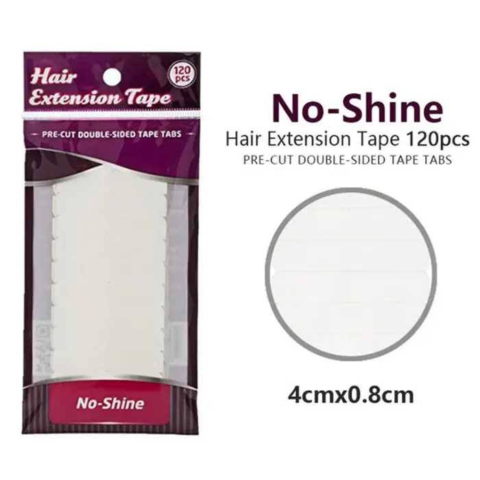 10*12 pcs/lot ruban d'extension de cheveux blanc sans brillance 0.8*4 cm ruban adhésif Double face é