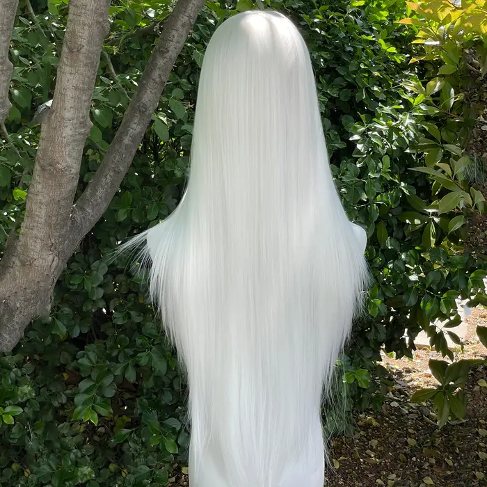 Elf Cosplay – perruque Lace Front Wig synthétique blanche 13x4