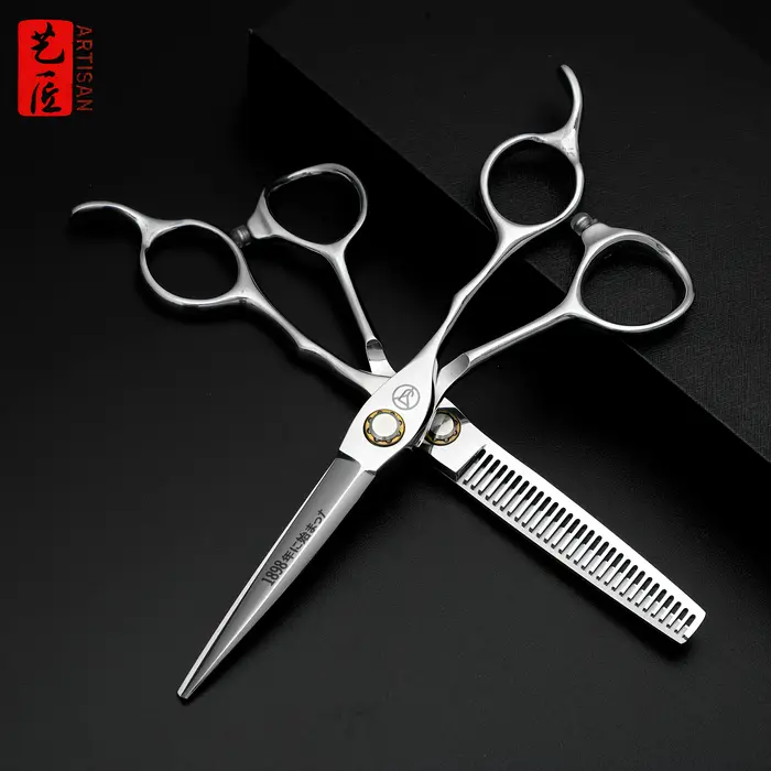 Ciseaux de coiffure professionnels en acier 40C - Fabrication de pointe, précision nano, roulements 