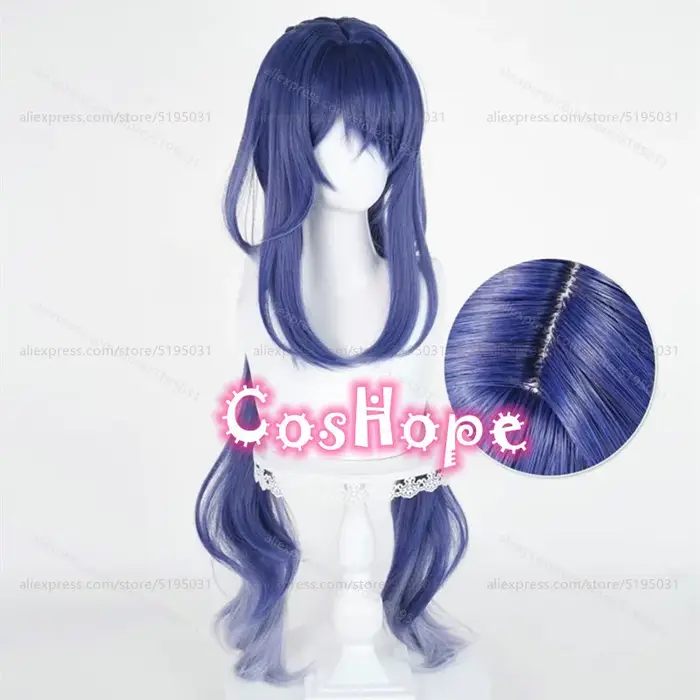 Lauma Cosplay perruque 100 cm longue bleu dégradé perruque anime résistant à la chaleur perruques sy