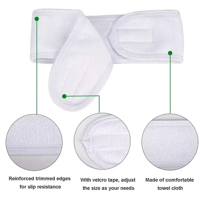 Bandeau réglable pour femmes, large bandeau pour Spa, Yoga, bain, douche, maquillage, lavage du visa