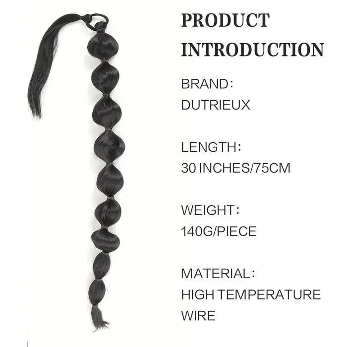 Extensions de cheveux synthétiques queue de cheval moelleuse africaine-tresse longue étendue