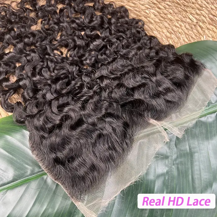 Fermeture de dentelle bouclée birmane 5x5 HD 100% cheveux humains pré-épilés noeuds blanchis dentell