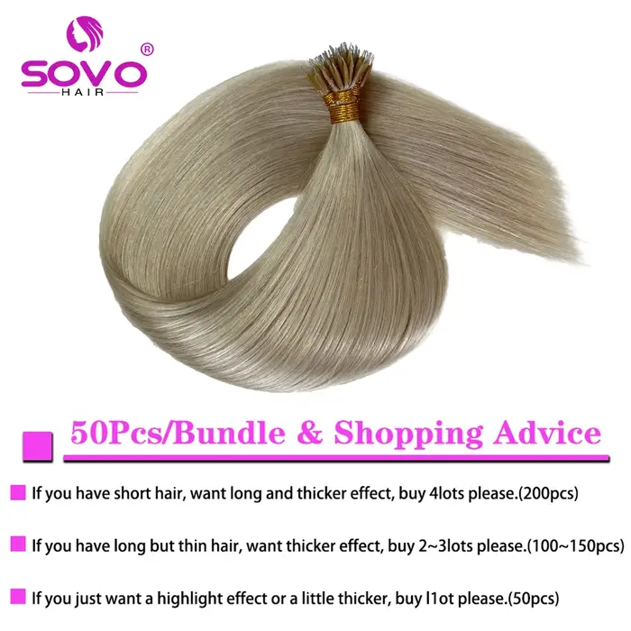 Extensions de cheveux naturels blonds 100 mèches
