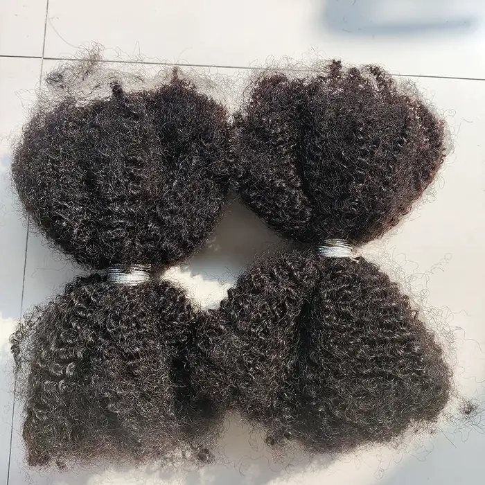 Cheveux humains 4C Afro Kinky Bulk Premium de 18 pouces pour femmes