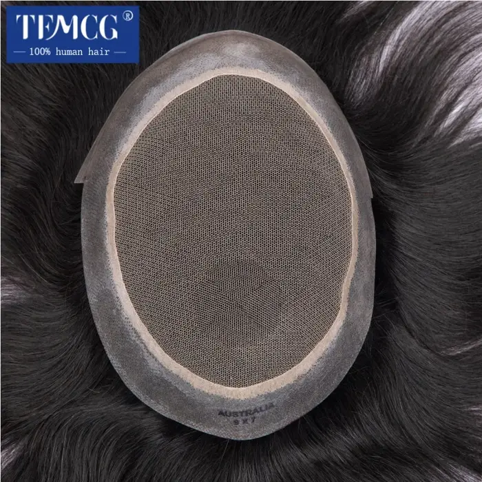 Australie mâle cheveux prothèse dentelle PU Base respirant naturel délié naturel naturel cheveux hum