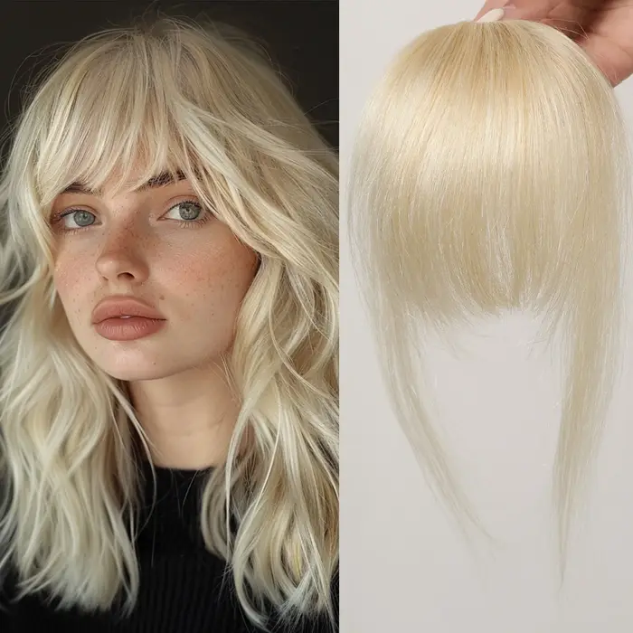 Frange à clipser blonde platine pour femme