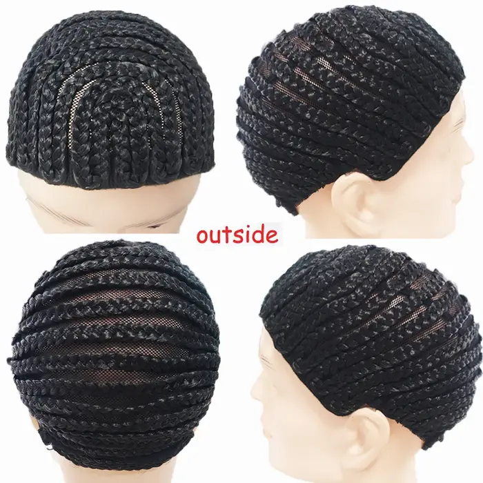 Bonnet de perruque tressé en cheveux au crochet
