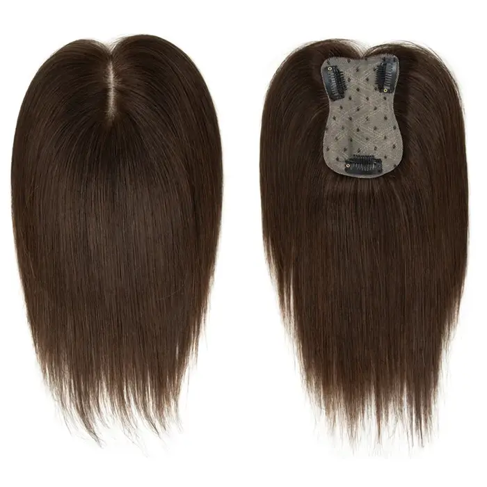 Toppers de vrais cheveux humains pour femmes Quotidien 360 ° Pièces de cheveux 3D avec mise à nive
