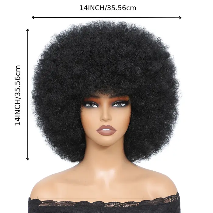 Perruques Afro pour femmes noires 14 pouces années 70