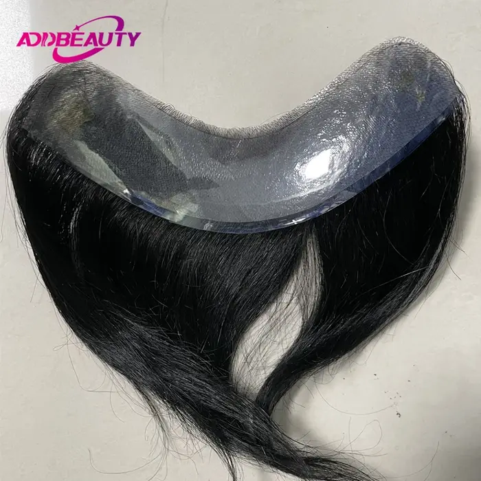 Choix hommes toupet PU V Style avant perruques de cheveux humains indien humain Remy système