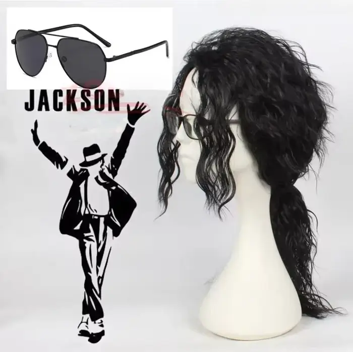 Perruque ou lunettes de cosplay Michael Jackson