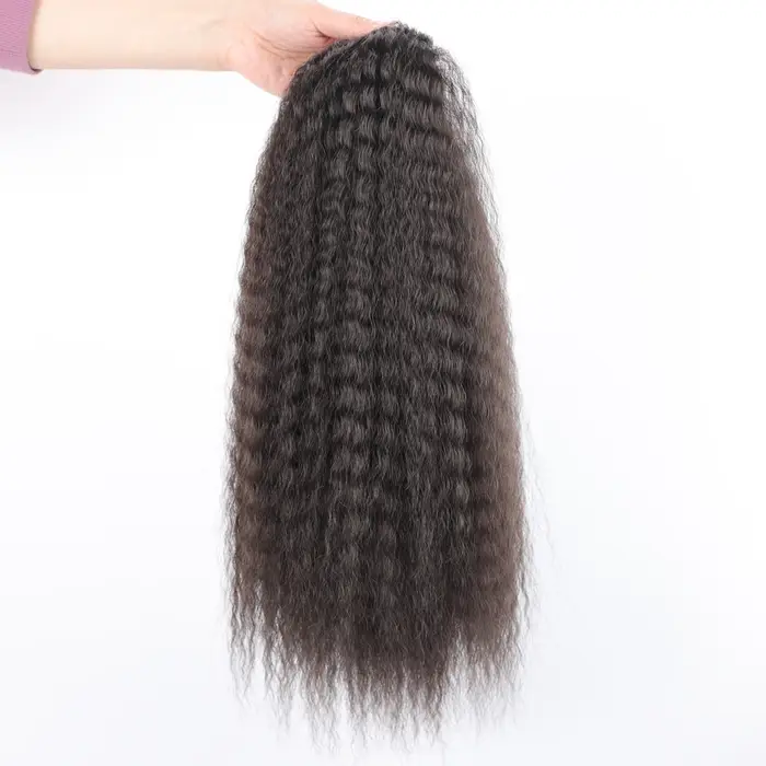 Faux cordon synthétique queue de cheval Extension de cheveux élastique pour les femmes crépus bouclé