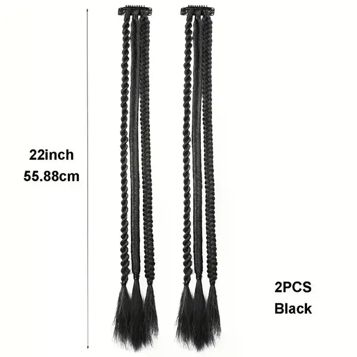 1 Paire de Tresses Synthétiques avec Clip