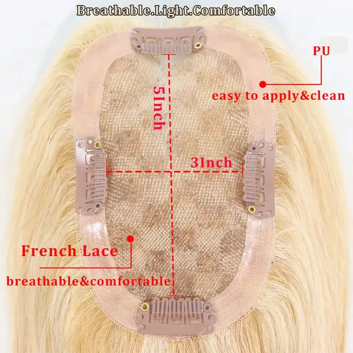 Extensions capillaires humaines blondes ombrées de 16 pouces pour femmes, avec racines foncées et mèches, postiches lisses à clipser pour femme