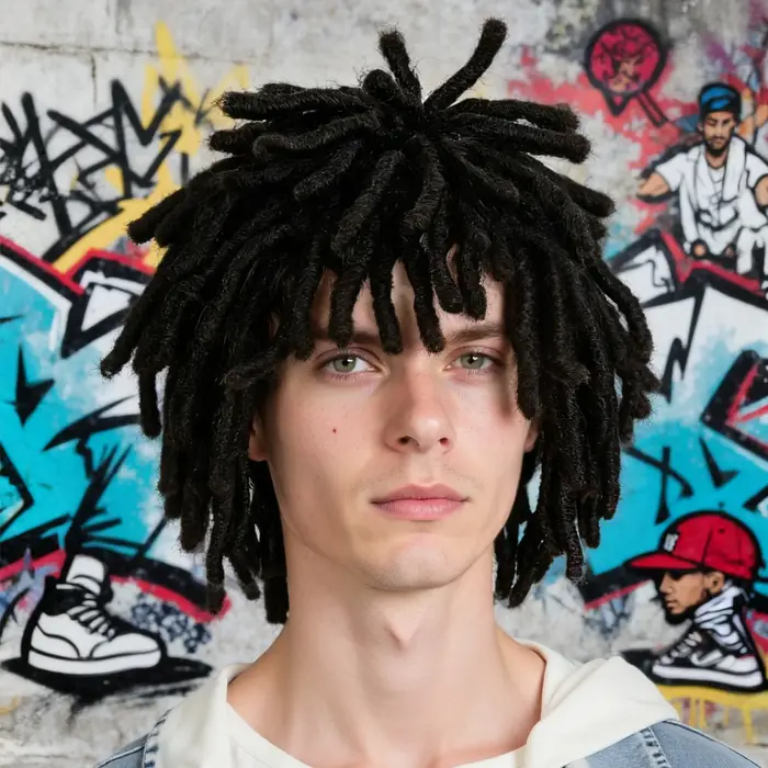 Perruque synthétique courte noire à dreadlocks pour hommes – Coiffure Locs texturée élégante et auth