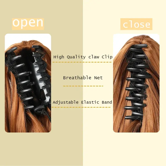 Extension de queue de cheval courte pince à griffe en postiche Extensions de cheveux