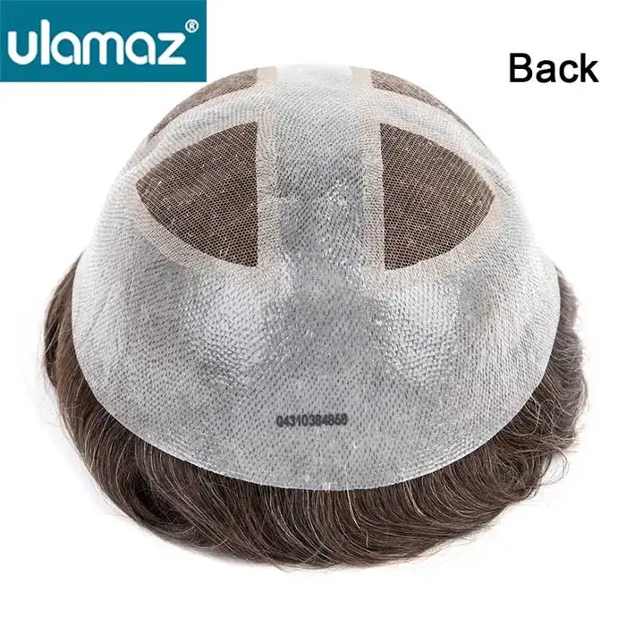 Homme prothèse de cheveux français dentelle peau système de cheveux pour hommes Microskin hommes pro