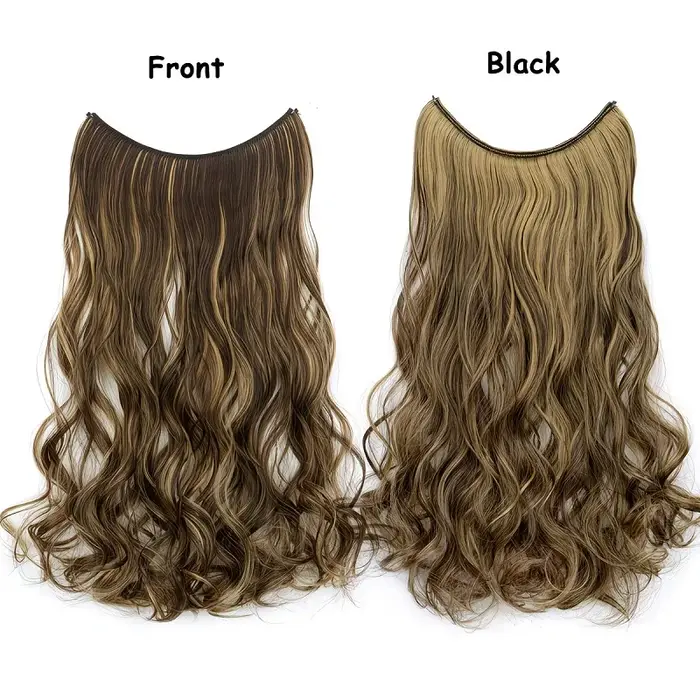 Extensions de cheveux synthétiques invisibles de 20 pouces pour femmes