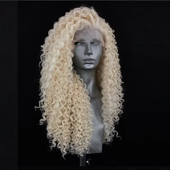 Bernardo 613 perruques blondes pour femmes perruque avant en dentelle synthétique crépus bouclés
