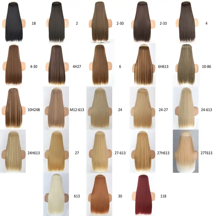 Extensions de cheveux synthétiques longues droites pour femmes
