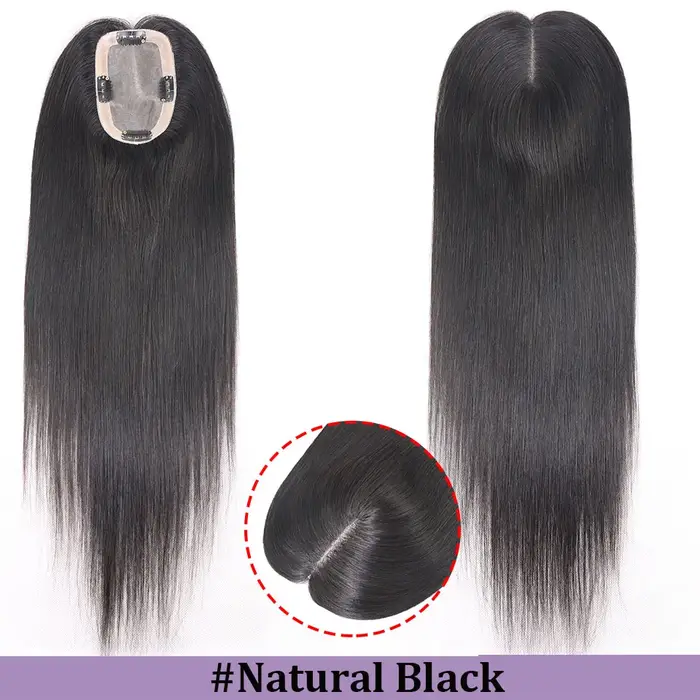 Extensions capillaires humaines blondes ombrées de 16 pouces pour femmes, avec racines foncées et mè