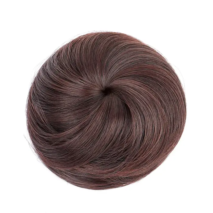 Extension capillaire synthétique courte et lisse avec Clip, postiche noire et brune pour femmes