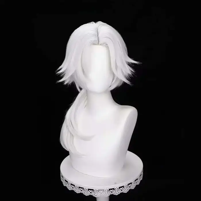 Perruque de Cosplay Anime The Freak Circus Pierrot pour hommes et femmes, cheveux longs blanc argent